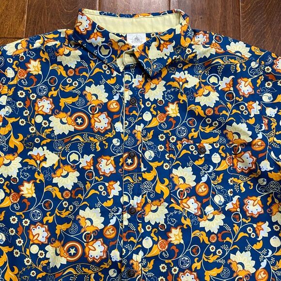 Disney Marvel Avengers Hawaiian Blue Button Front Shirt Cotton Mens Size Medium - Picture 2 of 8